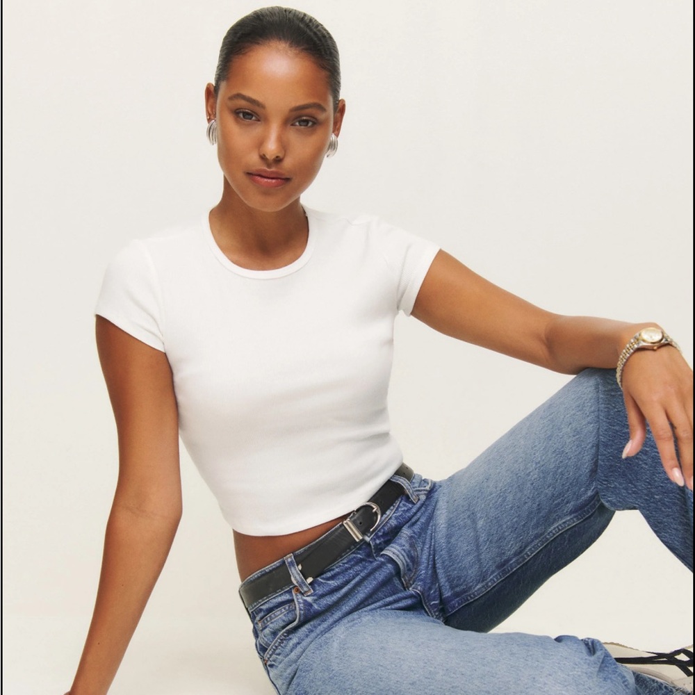 Reformation Muse Tee in Ivory